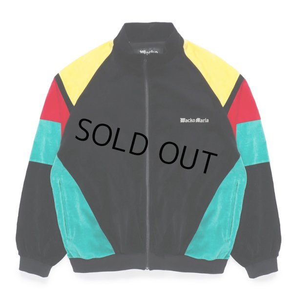 画像1: WACKO MARIA/VELVETEEN TRACK JACKET（BLACK/GREEN）［ベルベッティーントラックJKT-23秋冬］ (1)