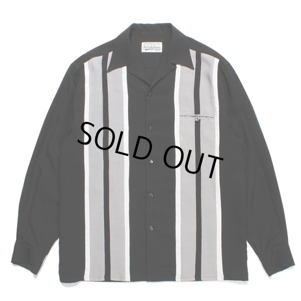 画像1: WACKO MARIA/SWITCHING OPEN COLLAR SHIRT（BLACK）［スイッチングオープンカラーシャツ-23秋冬］ (1)