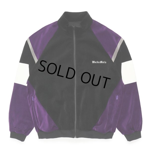 画像1: WACKO MARIA/VELVETEEN TRACK JACKET（BLACK/PURPLE）［ベルベッティーントラックJKT-23秋冬］ (1)