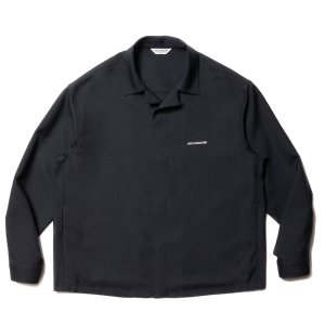 画像: COOTIE PRODUCTIONS/Polyester Twill Fly Front L/S Shirt（Black）［ポリエステルツイルフライフロントシャツ-23秋冬］