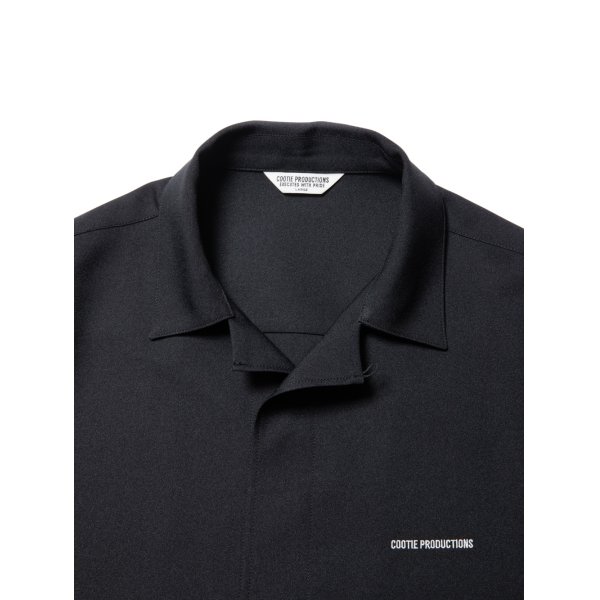画像3: COOTIE PRODUCTIONS/Polyester Twill Fly Front L/S Shirt（Black）［ポリエステルツイルフライフロントシャツ-23秋冬］ (3)