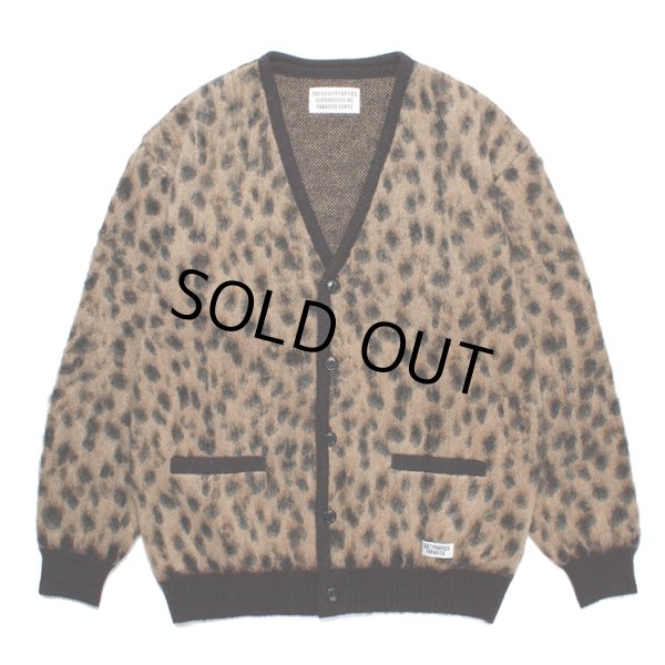 画像1: WACKO MARIA/LEOPARD MOHAIR KNIT JACQUARD CARDIGAN（BEIGE）［レオパードモヘアカーディガン-23秋冬］ (1)