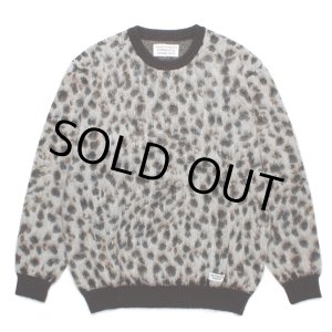 画像: WACKO MARIA/LEOPARD MOHAIR KNIT JACQUARD SWEATER（WHITE）［レオパードモヘアセーター-23秋冬］