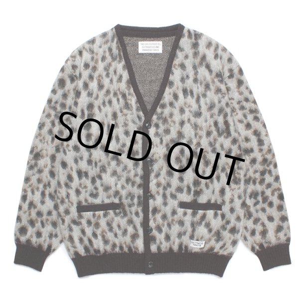 画像1: WACKO MARIA/LEOPARD MOHAIR KNIT JACQUARD CARDIGAN（WHITE）［レオパードモヘアカーディガン-23秋冬］ (1)