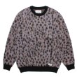 画像1: WACKO MARIA/LEOPARD MOHAIR KNIT JACQUARD SWEATER（PURPLE）［レオパードモヘアセーター-23秋冬］ (1)