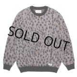 画像: WACKO MARIA/LEOPARD MOHAIR KNIT JACQUARD SWEATER（PURPLE）［レオパードモヘアセーター-23秋冬］