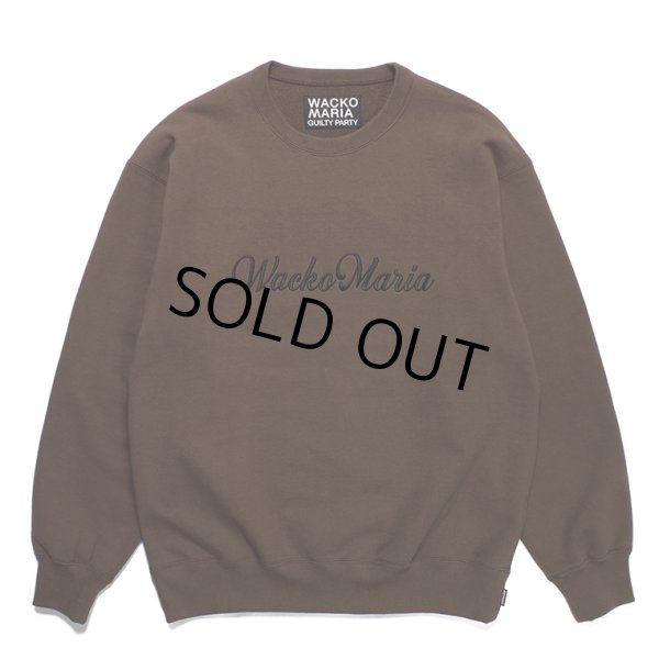 画像1: WACKO MARIA/HEAVY WEIGHT CREW NECK SWEAT SHIRT（BROWN）［クルーネックスウェット-23秋冬］ (1)