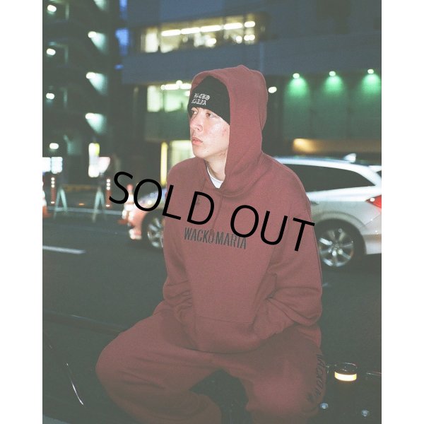 画像3: WACKO MARIA/MIDDLE WEIGHT PULL OVER HOODED SWEAT SHIRT（BURGUNDY）［プルオーバーパーカー-23秋冬］ (3)