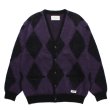 画像1: WACKO MARIA/DIAMOND MOHAIR KNIT CARDIGAN（PURPLE）［ダイヤモンドモヘアカーディガン-23秋冬］ (1)