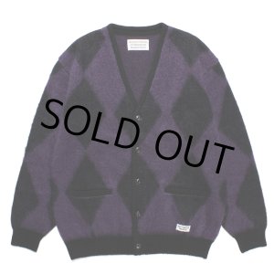 画像: WACKO MARIA/DIAMOND MOHAIR KNIT CARDIGAN（PURPLE）［ダイヤモンドモヘアカーディガン-23秋冬］