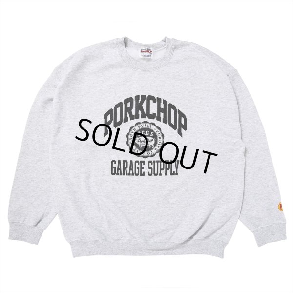 画像1: PORKCHOP/2nd COLLEGE SWEAT（GRAY）［クルーネックスウェット-23秋冬］ (1)