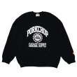 画像1: PORKCHOP/2nd COLLEGE SWEAT（BLACK）［クルーネックスウェット-23秋冬］ (1)