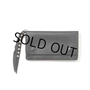 画像: CALEE/PLANE LEATHER LONG WALLET＜STUDS CHARM＞（BLACK）［ロングウォレット-23秋冬］