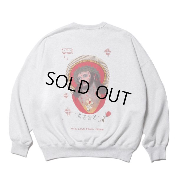 画像1: COOTIE PRODUCTIONS/Open End Yarn Sweat Crew（JESUS）（Oatmeal）［スウェットクルー-23秋冬］ (1)