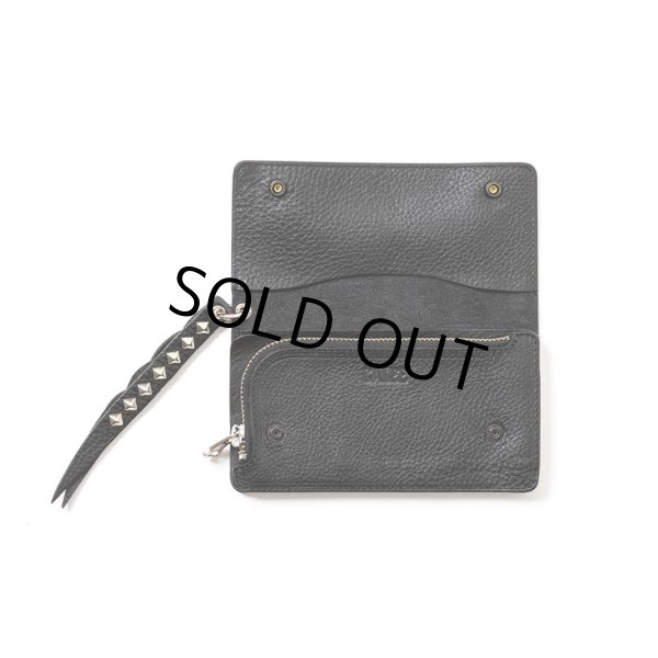 画像4: CALEE/PLANE LEATHER LONG WALLET＜STUDS CHARM＞（BLACK）［ロングウォレット-23秋冬］ (4)