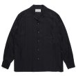 画像1: WACKO MARIA/KASURI STRIPED OPEN COLLAR SHIRT（BLACK）［カスリオープンカラーシャツ-23秋冬］ (1)