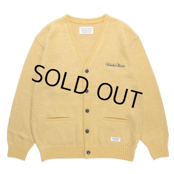 画像1: WACKO MARIA/MOHAIR KNIT CARDIGAN（YELLOW）［モヘアカーディガン-23秋冬］ (1)