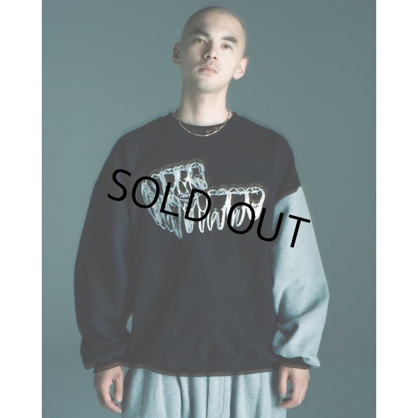 画像2: TIGHTBOOTH/IMPLANT CREW SWEAT（Black） 【30%OFF】［クルースウェット-23秋冬］ (2)