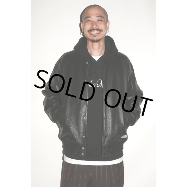 画像3: WACKO MARIA/LEATHER VARSITY JACKET（BLACK）［レザーヴァーシティJKT-23秋冬］ (3)