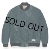 画像: WACKO MARIA/LEATHER VARSITY JACKET（BLUE）［レザーヴァーシティJKT-23秋冬］
