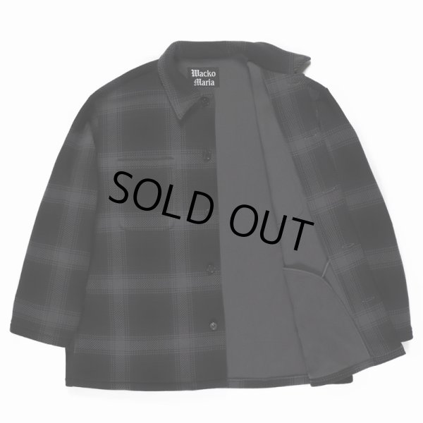 画像2: WACKO MARIA/CHECK FLEECE SHIRT JACKET（GRAY）［チェックフリースシャツJKT-23秋冬］ (2)