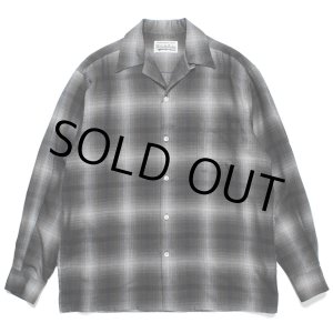 画像: WACKO MARIA/OMBRE CHECK OPEN COLLAR SHIRT（GRAY）［オンブレチェックオープンカラーシャツ-23秋冬］