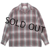 画像: WACKO MARIA/OMBRE CHECK OPEN COLLAR SHIRT（RED）［オンブレチェックオープンカラーシャツ-23秋冬］