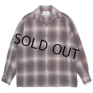 画像: WACKO MARIA/OMBRE CHECK OPEN COLLAR SHIRT（RED）［オンブレチェックオープンカラーシャツ-23秋冬］