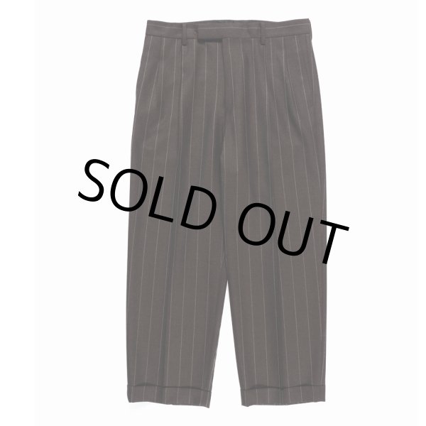 画像2: WACKO MARIA/DORMEUIL / STRIPED DOUBLE PLEATED TROUSERS（CHARCOAL）［ツータックスラックス-23秋冬］ (2)