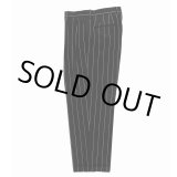 画像: WACKO MARIA/DORMEUIL / STRIPED DOUBLE PLEATED TROUSERS（BLACK）［ツータックスラックス-23秋冬］