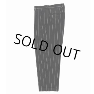 画像: WACKO MARIA/DORMEUIL / STRIPED DOUBLE PLEATED TROUSERS（BLACK）［ツータックスラックス-23秋冬］