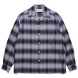 画像1: WACKO MARIA/OMBRE CHECK OPEN COLLAR SHIRT（PURPLE）［オンブレチェックオープンカラーシャツ-23秋冬］ (1)