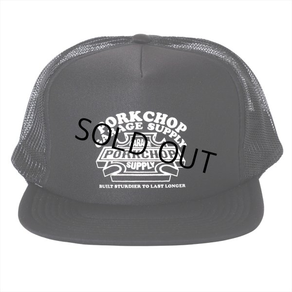 画像1: PORKCHOP/3D B&S MESH CAP（BLACK）［メッシュキャップ-23秋冬］ (1)