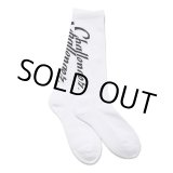 画像: CHALLENGER/VERTICAL LOGO SOCKS（WHITE）［ヴァーティカルロゴソックス-24春夏］