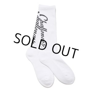 画像: CHALLENGER/VERTICAL LOGO SOCKS（WHITE）［ヴァーティカルロゴソックス-24春夏］