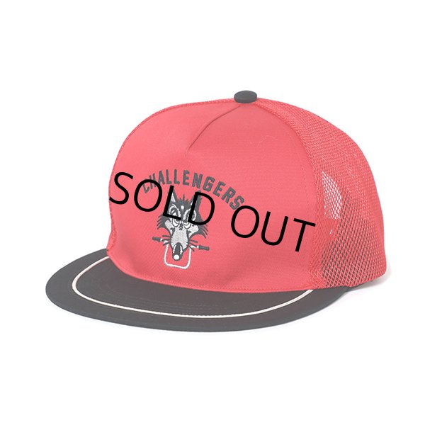 画像1: CHALLENGER/WOLF MC MESH CAP（RED）［ウルフMCメッシュキャップ-24春夏］ (1)