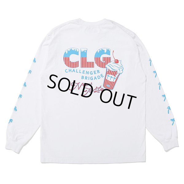 画像1: CHALLENGER/L/S ICECREAM TEE（WHITE）［プリント長袖T-24春夏］ (1)