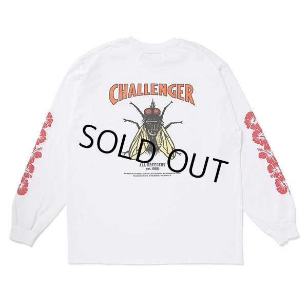 画像1: CHALLENGER/L/S HIBISCUS TEE（WHITE）［プリント長袖T-24春夏］ (1)