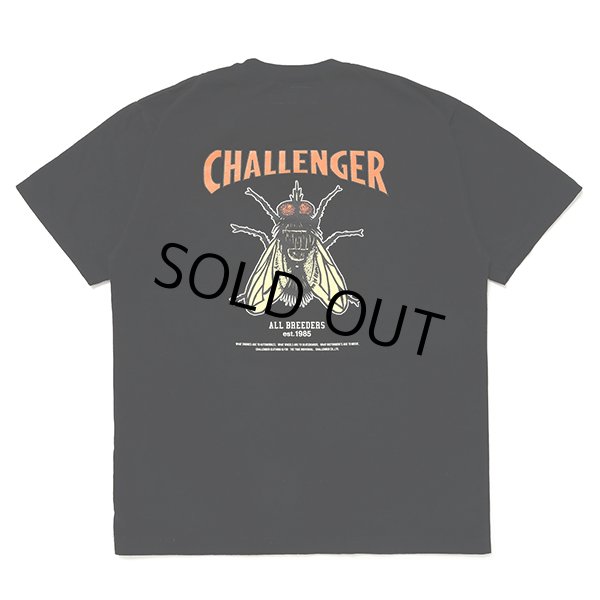 画像1: CHALLENGER/HIBISCUS TEE（BLACK）［プリントT-24春夏］ (1)
