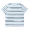 画像1: CHALLENGER/S/S STRIPE BORDER PKT TEE（LT BLUE）［ストライプボーダーポケT-24春夏］ (1)