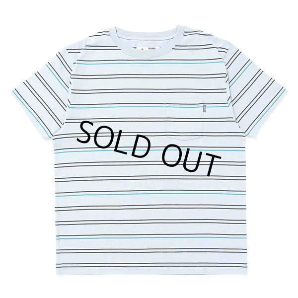 画像1: CHALLENGER/S/S STRIPE BORDER PKT TEE（LT BLUE）［ストライプボーダーポケT-24春夏］ (1)