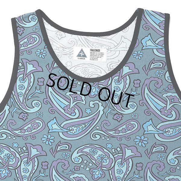 画像2: CHALLENGER/PAISLEY TANKTOP（BLUE GRAY/PURPLE）［ペイズリータンクトップ-24春夏］ (2)