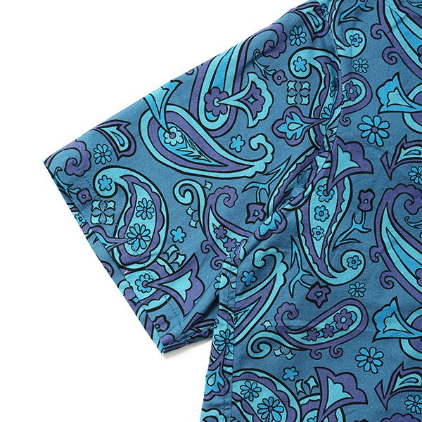 CHALLENGER/S/S PAISLEY SHIRT（BLUE GRAY/PURPLE）［ペイズリー