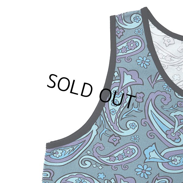 画像3: CHALLENGER/PAISLEY TANKTOP（BLUE GRAY/PURPLE）［ペイズリータンクトップ-24春夏］ (3)