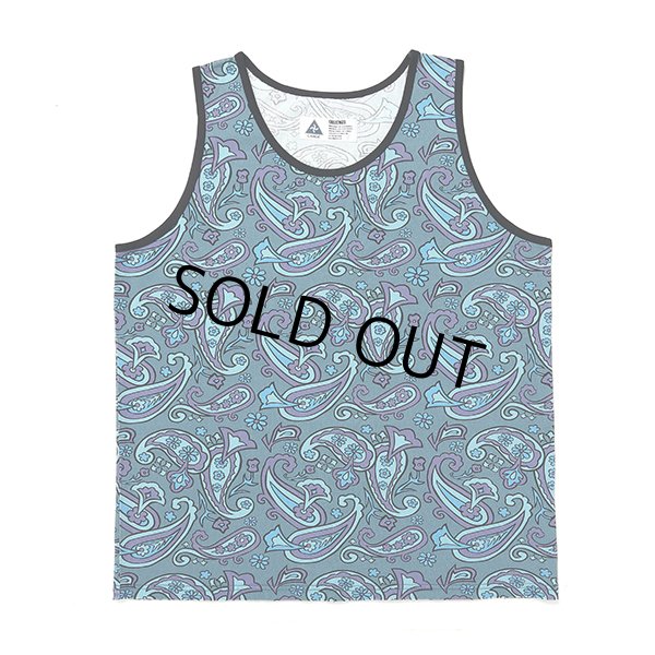 画像1: CHALLENGER/PAISLEY TANKTOP（BLUE GRAY/PURPLE）［ペイズリータンクトップ-24春夏］ (1)
