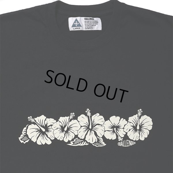 画像3: CHALLENGER/HIBISCUS TEE（BLACK）［プリントT-24春夏］ (3)