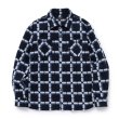画像1: 【30%OFF】RATS/NATIVE PRINT FLANNEL SHIRT（BLUE）［ネイティブプリントフランネルシャツ-23秋冬］ (1)