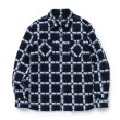 画像1: RATS/NATIVE PRINT FLANNEL SHIRT（BLUE）［ネイティブプリントフランネルシャツ-23秋冬］ (1)