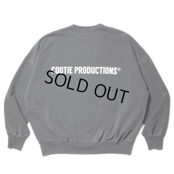 画像1: COOTIE PRODUCTIONS/Pigment Dyed Open End Yarn Sweat Crew（Black）［ピグメントダイスウェットクルー-23秋冬］ (1)