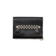 画像1: CALEE/STUDS LEATHER FLAP HALF WALLET（BLACK）［スタッズレザーハーフウォレット-23秋冬］ (1)